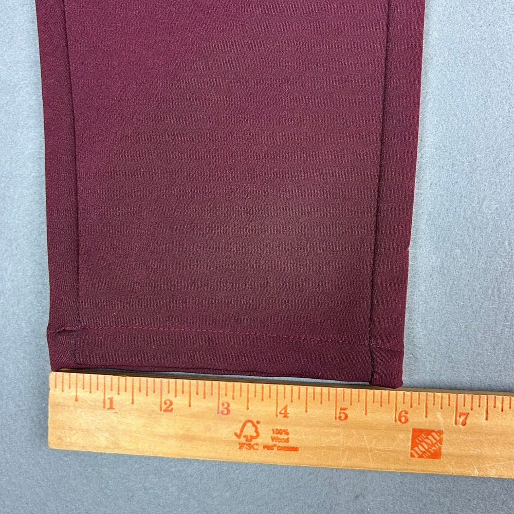 Plaid&Plain Dress Pants Skinny Fit Mens 34x26 Burgundy 6101# - Picture 10 of 12